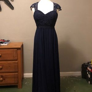 NAVY BLUE LONG DRESS by Entry